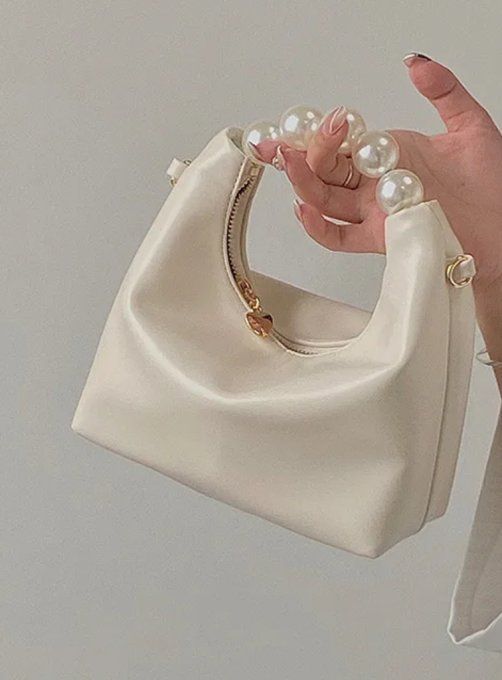 PETIT SAC A MAIN PERLE - BEIGE