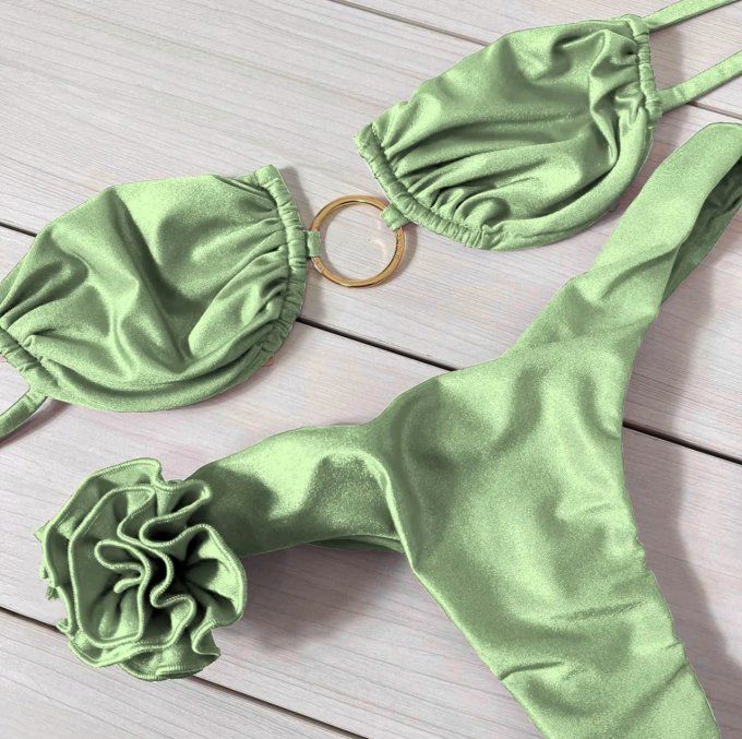 MAILLOT DE BAIN 3 PIECES _ VERT 